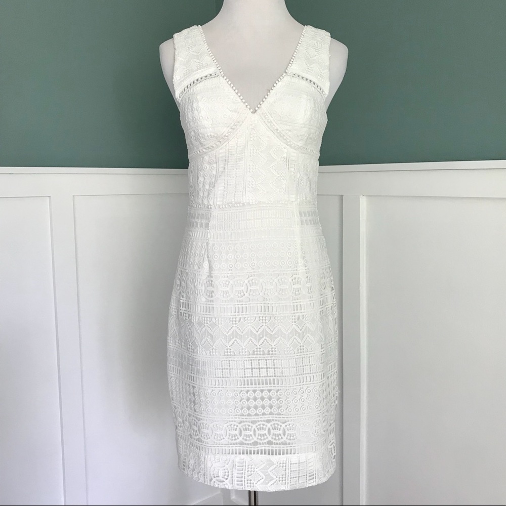 Trina Turk White Lace Mini Dress